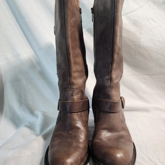Born Brown Leather Heeled Boots - Picture 4 of 10